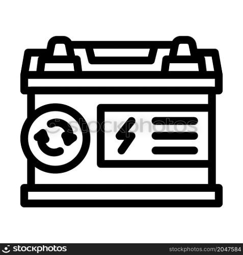battery car line icon vector. battery car sign. isolated contour symbol black illustration. battery car line icon vector illustration