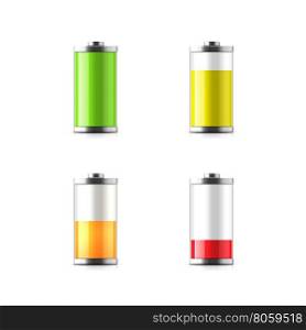 Battery charge. Battery charging. Isolated on white background