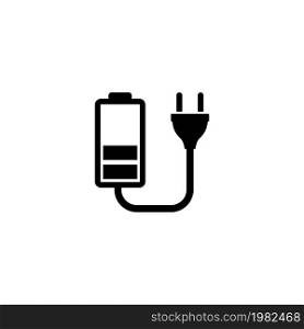 Battery Charge. Flat Vector Icon illustration. Simple black symbol on white background. Battery Charge sign design template for web and mobile UI element. Battery Charge Flat Vector Icon