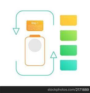 Battery charge indicator infographic chart design element set. Abstract vector symbols for infochart with blank copy spaces. Kit with shapes for instructional graphics. Visual data presentation. Battery charge indicator infographic chart design element set