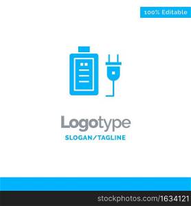 Battery, Charge, Plug, Education Blue Business Logo Template