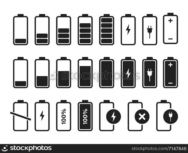 Battery charger icon vector logo. Isolated vector sign symbol. Battery charge full power energy level. Battery low icon energy symbol battery charge. EPS 10. Battery charger icon vector logo. Isolated vector sign symbol. Battery charge full power energy level. Battery low icon energy symbol battery charge.