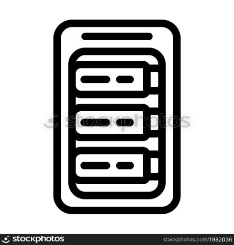 battery charger line icon vector. battery charger sign. isolated contour symbol black illustration. battery charger line icon vector illustration