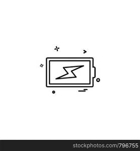 Battery charging icon design vector