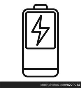Battery charging icon outline vector. Web interface. App download. Battery charging icon outline vector. Web interface