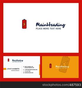 Battery charging Logo design with Tagline & Front and Back Busienss Card Template. Vector Creative Design