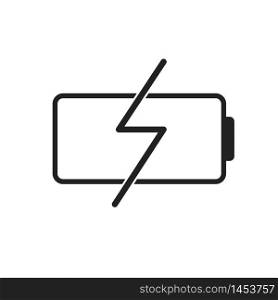 Battery charging vector isolated icon, charge symbol.