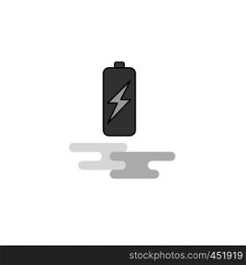 Battery charging Web Icon. Flat Line Filled Gray Icon Vector