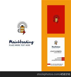 Battery Creative Logo and business card. vertical Design Vector