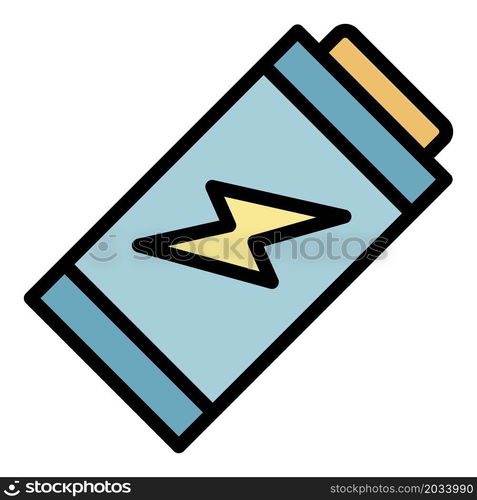 Battery disposal icon. Outline battery disposal vector icon color flat isolated. Battery disposal icon color outline vector