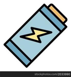 Battery disposal icon. Outline battery disposal vector icon color flat isolated. Battery disposal icon color outline vector