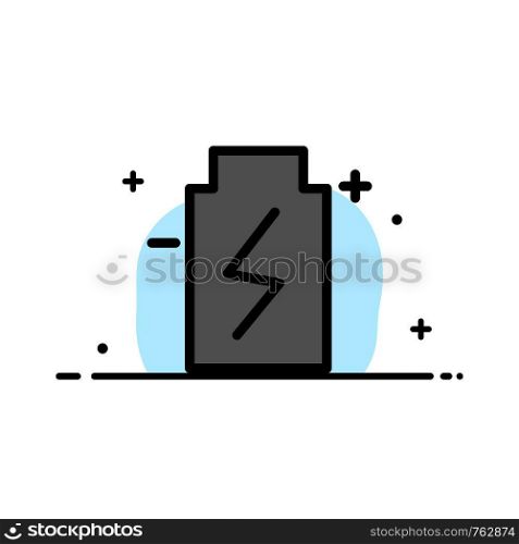 Battery, Eco, Ecology, Energy, Environment Business Flat Line Filled Icon Vector Banner Template