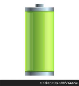 Battery energy icon cartoon vector. Charge level. Load green. Battery energy icon cartoon vector. Charge level