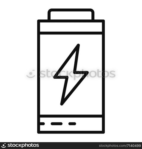 Battery energy icon. Outline battery energy vector icon for web design isolated on white background. Battery energy icon, outline style
