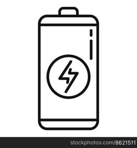 Battery energy icon outline vector. Care home. Digital storage. Battery energy icon outline vector. Care home