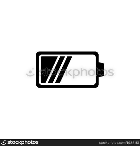 Battery. Flat Vector Icon. Simple black symbol on white background. Battery Flat Vector Icon