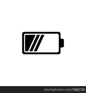 Battery. Flat Vector Icon. Simple black symbol on white background. Battery Flat Vector Icon