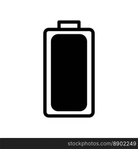 Battery full icon li≠isolated on white background. Black flat thin icon on modern outli≠sty≤. Li≠ar symbol and editab≤stroke. Simp≤andπxel perfect stroke vector illustration