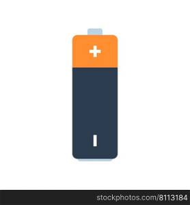 Battery icon. Alkaline AA battery. Vector illustration isolated on white background.
