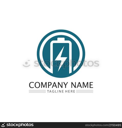 Battery icon and charging, charge indicator Vector logo design level Battery Energy Power running low up status batteries set logo Charge level illustration