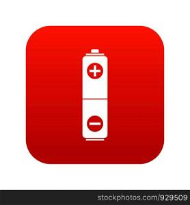 Battery icon digital red for any design isolated on white vector illustration. Battery icon digital red