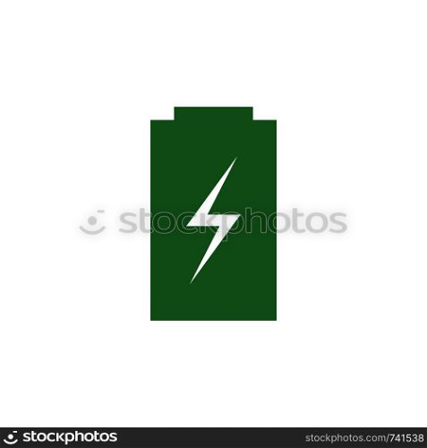 Battery icon. Green ecological sign. Protect planet. Vector illustration for design.