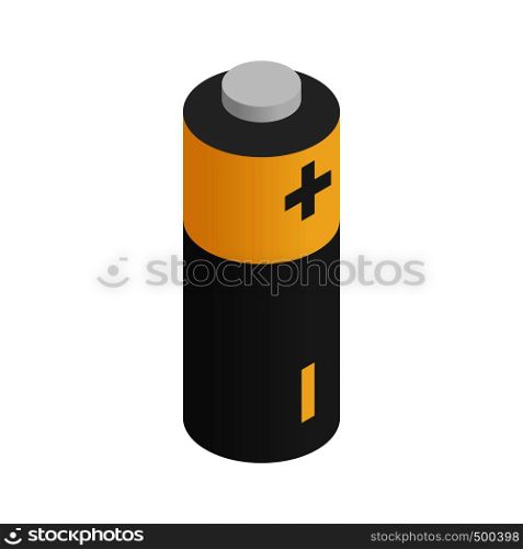 Battery icon in isometric 3d style on a white background. Battery icon, isometric 3d style