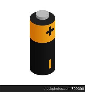 Battery icon in isometric 3d style on a white background. Battery icon, isometric 3d style