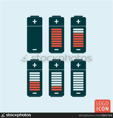 Battery icon isolated. Battery icon. Battery charge status symbol. Vector illustration