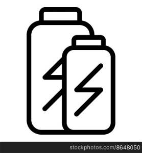 Battery icon outline vector. Energy charge. Phone level. Battery icon outline vector. Energy charge