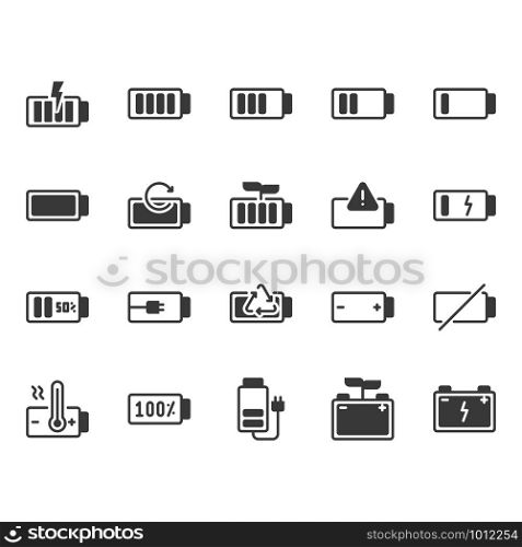 Battery icon set.Vector illustration