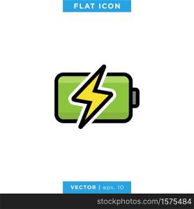 Battery Icon Vector Flat Design Template