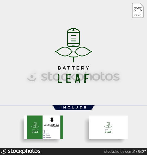 battery leaf eco nature energy renewable simple logo template vector illustration - vector. battery leaf eco nature energy renewable simple logo template vector illustration