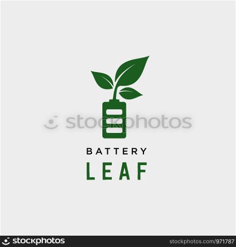 battery leaf eco nature energy renewable simple logo template vector illustration - vector. battery leaf eco nature energy renewable simple logo template vector illustration