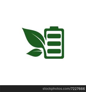 battery leaf eco nature icon vector illustration