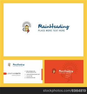 Battery Logo design with Tagline & Front and Back Busienss Card Template. Vector Creative Design