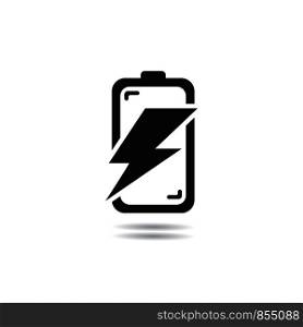 Battery logo vector icon illustration in flat design