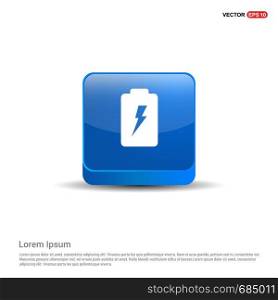 Battery Low Icon - 3d Blue Button.