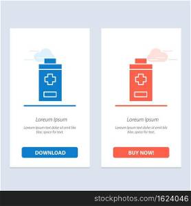 Battery, Minus, Plus  Blue and Red Download and Buy Now web Widget Card Template