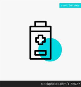 Battery, Minus, Plus turquoise highlight circle point Vector icon