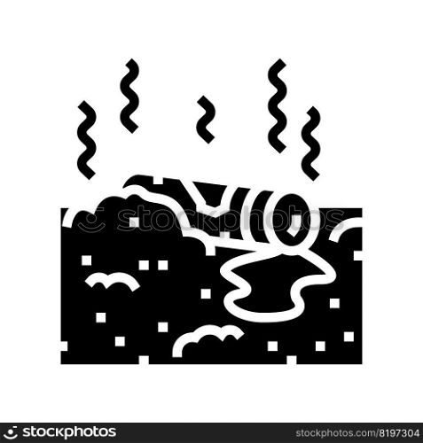 battery pollution glyph icon vector. battery pollution sign. isolated symbol illustration. battery pollution glyph icon vector illustration