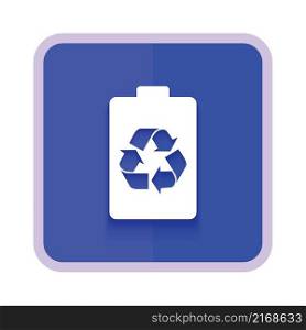 battery recycle flat icon vector