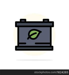 Battery, Save, Green Abstract Circle Background Flat color Icon