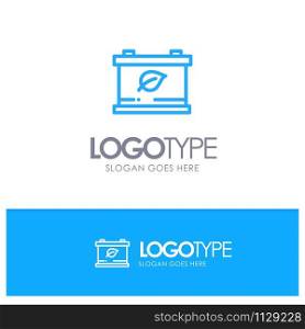 Battery, Save, Green Blue outLine Logo with place for tagline
