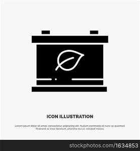 Battery, Save, Green solid Glyph Icon vector