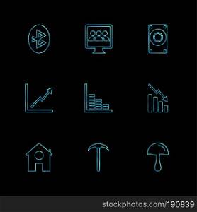 battery , shares ,chart , signals , connectivity , graph , bluetooth , speaker,  mobile , icon, vector, design,  flat,  collection, style, creative,  icons