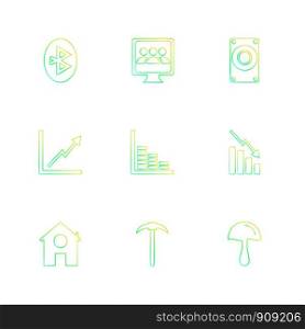 battery , shares ,chart , signals , connectivity , graph , bluetooth , speaker, mobile , icon, vector, design, flat, collection, style, creative, icons
