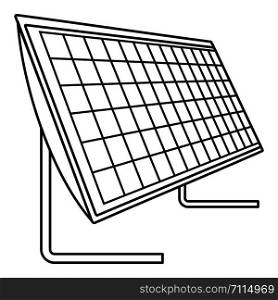 Battery solar panel icon. Outline illustration of battery solar panel vector icon for web design isolated on white background. Battery solar panel icon, outline style