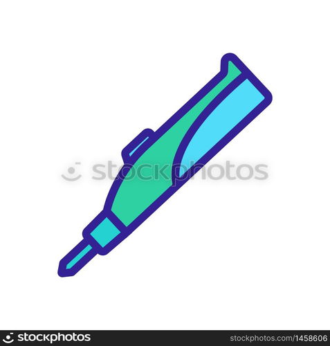 battery soldering iron icon vector. battery soldering iron sign. color symbol illustration. battery soldering iron icon vector outline illustration