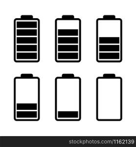 Battery vector icon isolated on white background